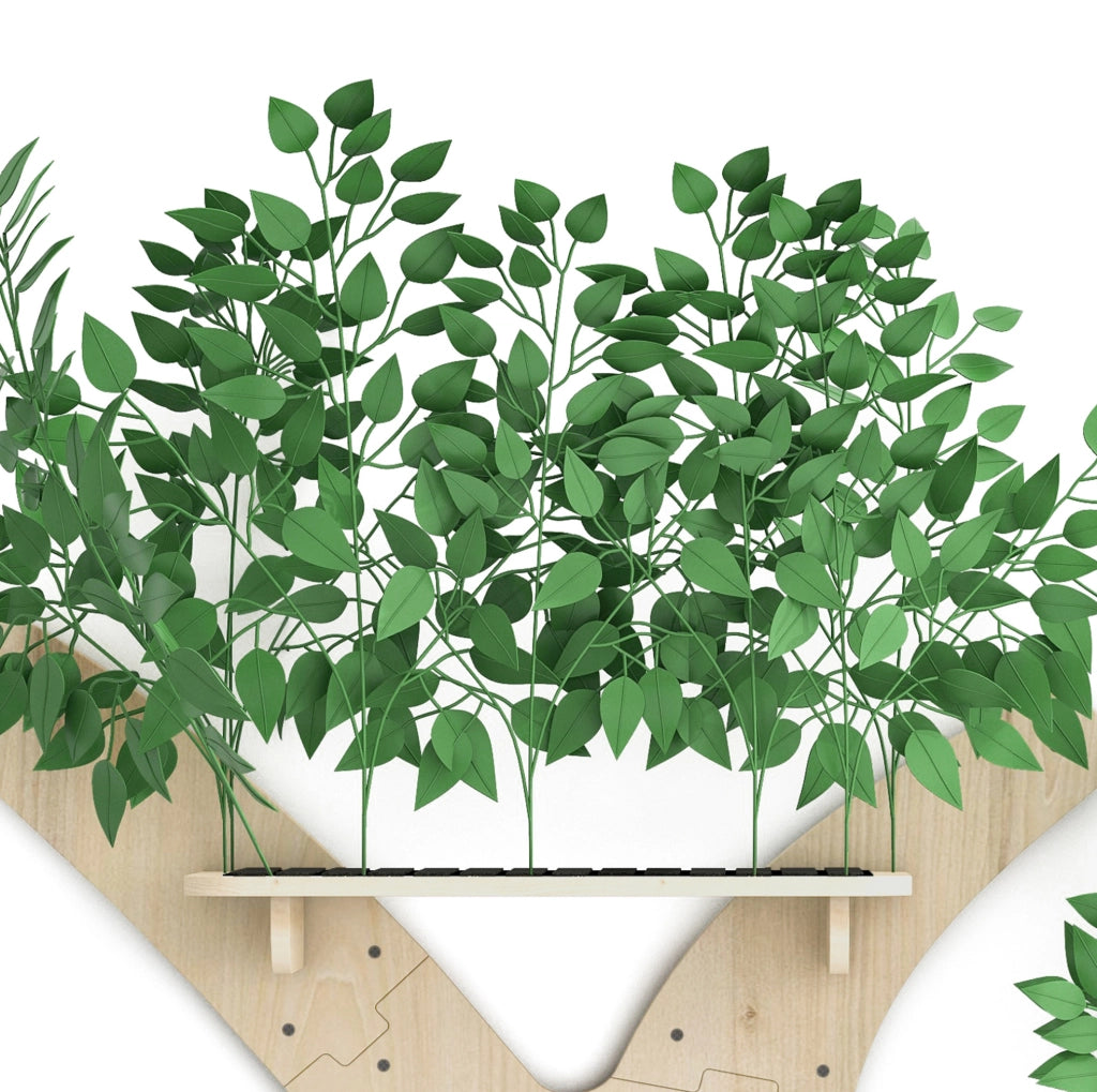 Albero tiragraffi da parete a forma di albero 155 x 210 cm in legno verde