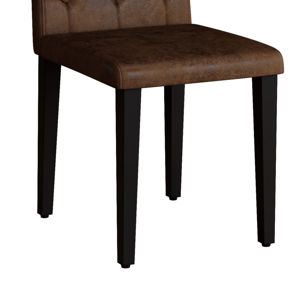 SEDIA DA PRANZO Set da 4 pezzi 89 cm Marrone e Nero in Tessuto e Metallo