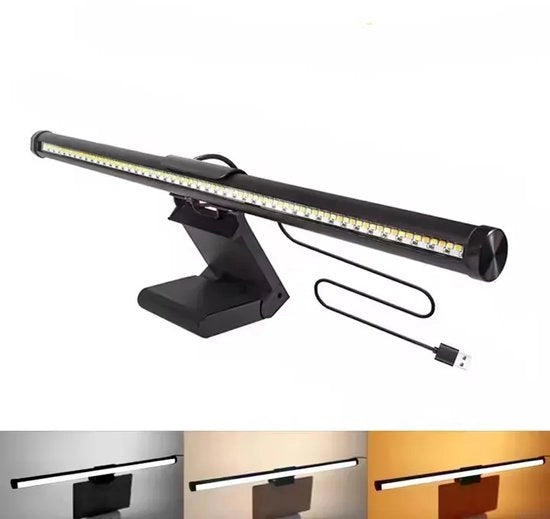 Lampada da scrivania portatile con connessione USB, LED per lettura elettronica, 3 impostazioni di temperatura di colore, nessuna riflessione sullo schermo, progettata per risparmiare spazio
