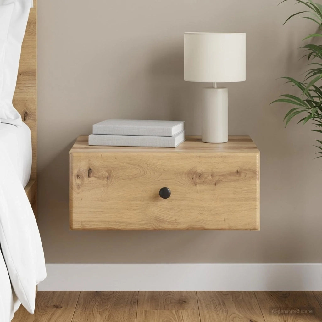 Mobiletto da notte a muro Rovere Artigianale 49 x 34,5 x 20 cm 899143