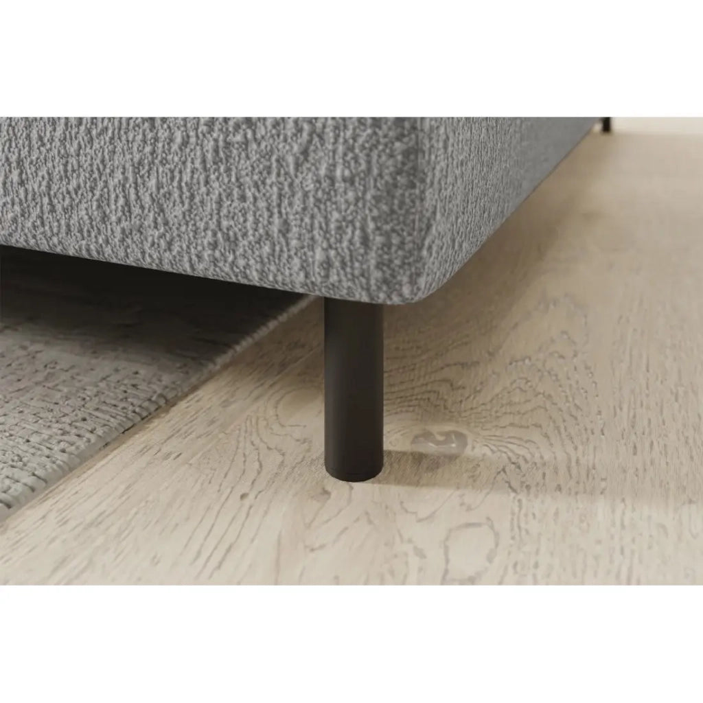Divano angolare destro convertibile BARNEA 208 cm grigio chiné con contenitore
