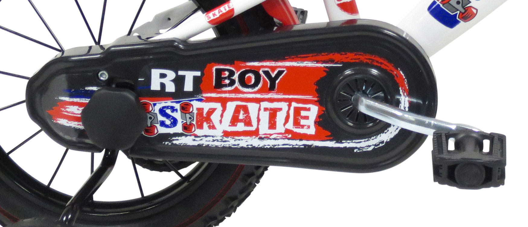 Bicicletta per Bambino 14" 2 Freni  Rt-Boy Skate Bianca