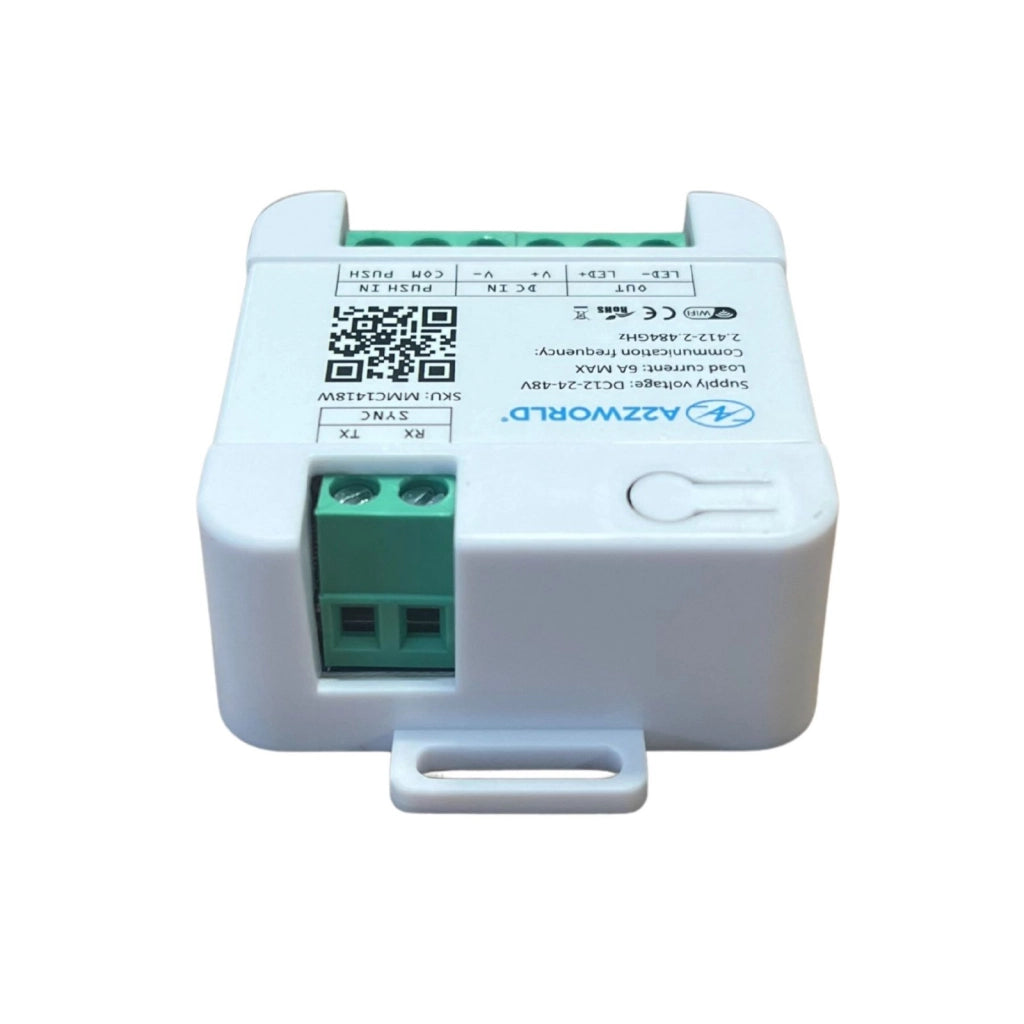 LED Dimmer WiFi 2.4G + Pulsante, Compatibile TUYA e Smart Life, 12V 24V 48V 6A, Controllo Smart, IP20