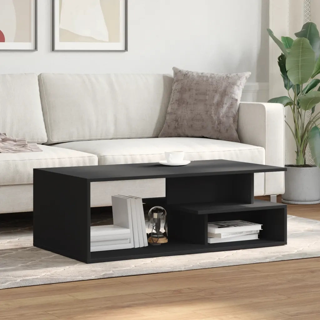 Tavolino da Salotto Nero 102x55x35 cm in Legno Multistrato 848011