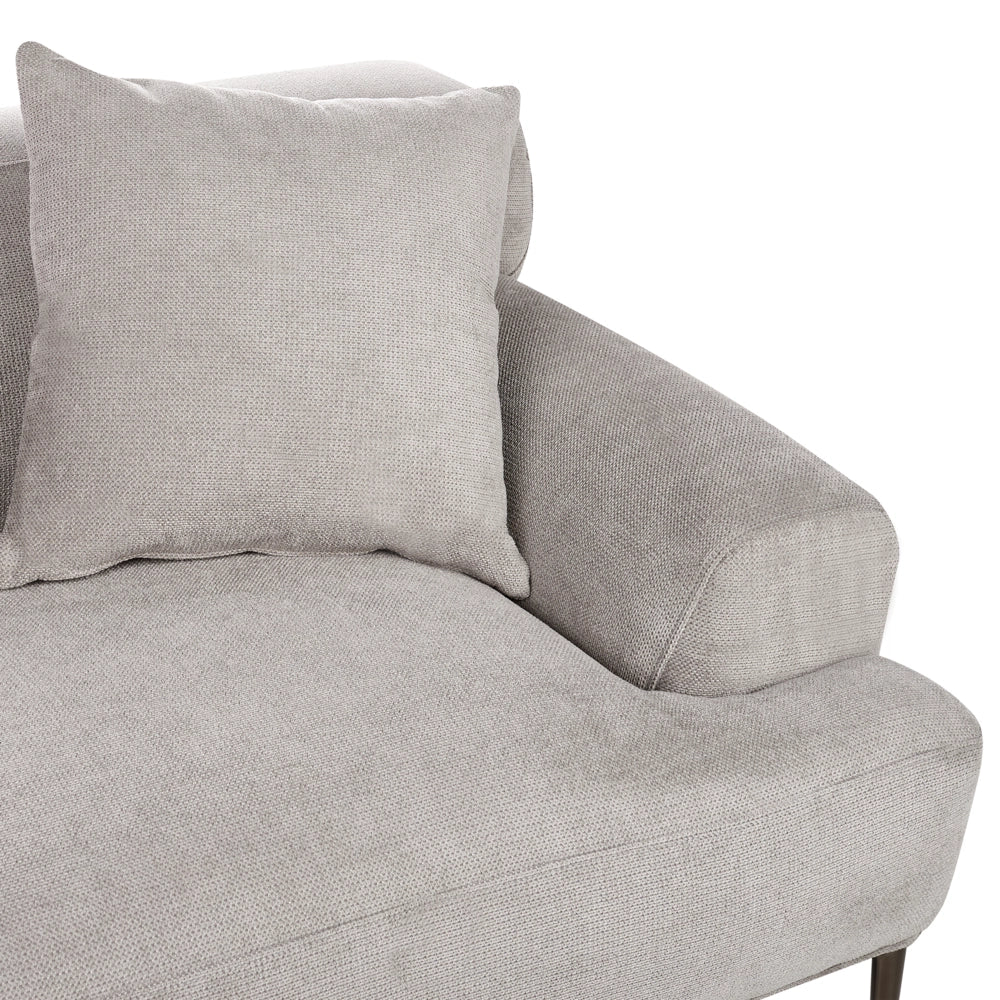 Divano a 3 posti in tessuto Grigio chiaro Soggiorno Stile moderno Gambe in metallo