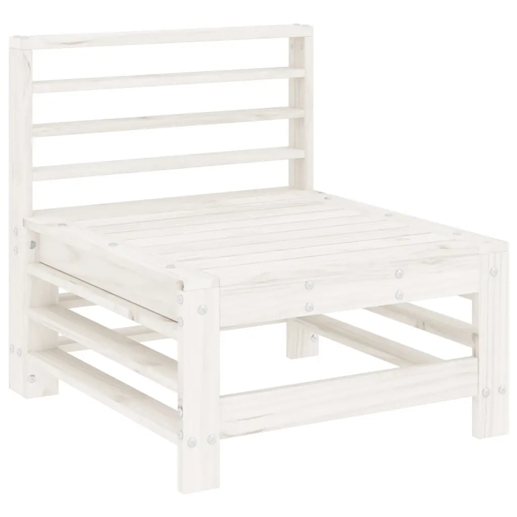 Salotto da Giardino-Set Salotto da Giardino 3 pz Bianco in Legno Massello di Pino 875955