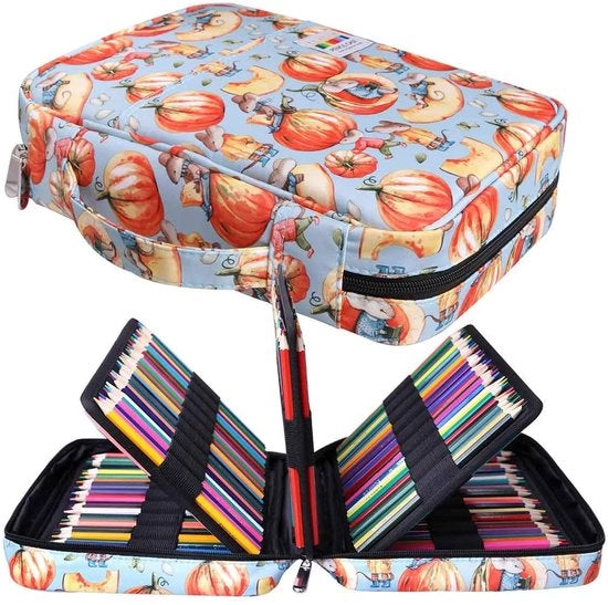 Etui Grande XXL con 220 contenitori per pennarelli, astuccio impermeabile per matite a olio, pennelli e gomme per pennarelli, regalo per studenti e artisti - Pompoen