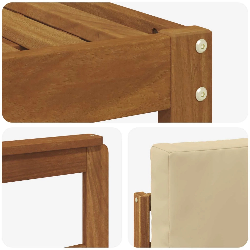 Set di divani da esterno con cuscino 4 pcs Naturale e Beige
