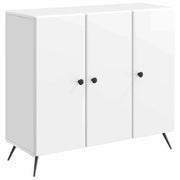 Credenza Bianco Lucido 89 x 34,5 x 80 cm Legno ingegnerizzato