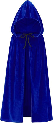 Vestito da Capo in Velluto con Cappuccio per Bambini con Tema di Natale, 100cm Blu