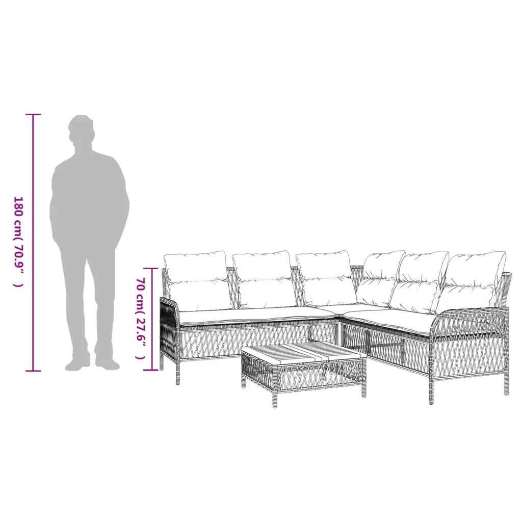 Set Divani da Giardino 2 pz con Cuscini in Polyrattan Nero 368733