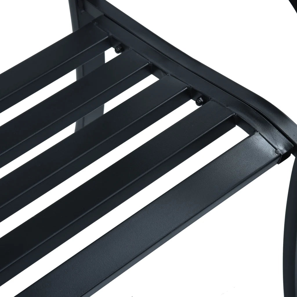 Panchina da Giardino | Panca da Giardino 125 cm Nera in Acciaio