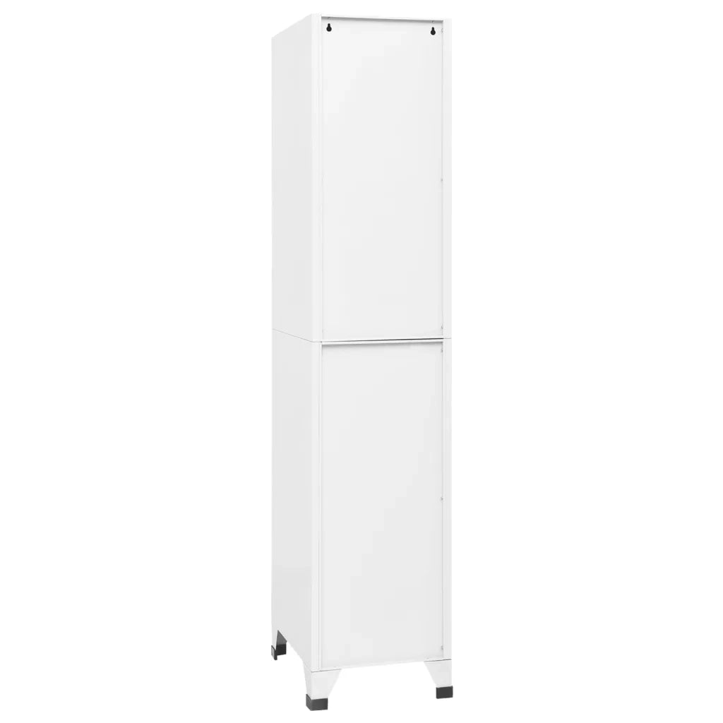 Armadietto con Serratura Bianco 38x45x180 cm in Acciaio 339780