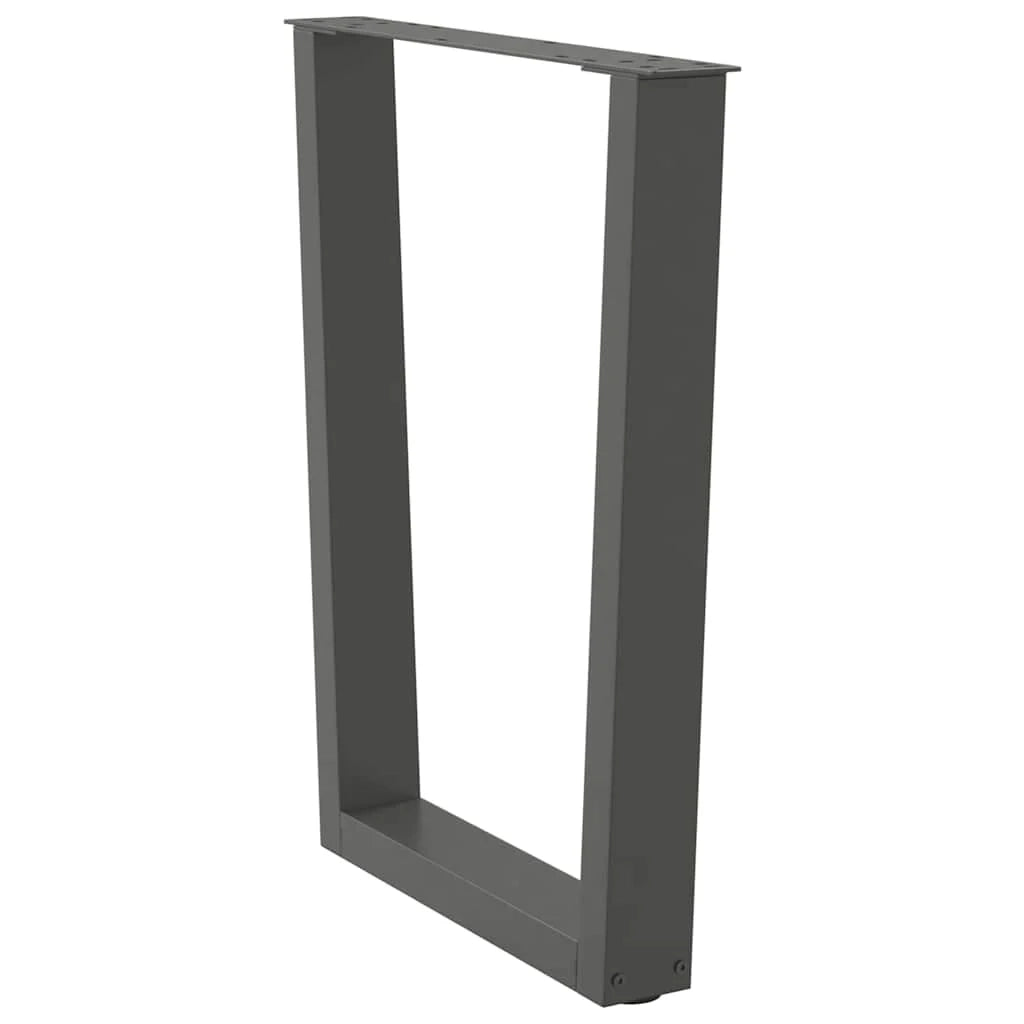 Set di 2 gambe regolabili per tavolo da pranzo dal design moderno 70 x 72-73,3 cm in acciaio antracite 02_0056932