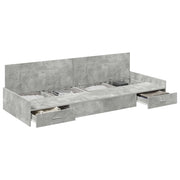 Letto singolo | Letto per adulti | Struttura del letto con testiera Grigio cemento 75 x 190 cm