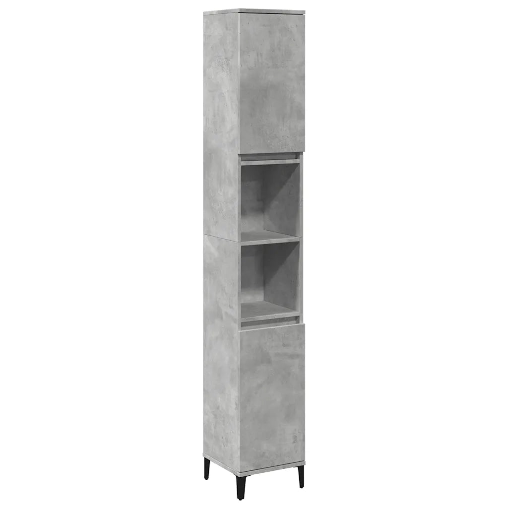 Set Mobili da Bagno 3 pz Grigio Cemento in Legno Multistrato 3324946