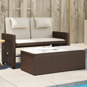 Panca Reclinabile da Giardino con Cuscini-Sgabello-Sedia da esterno Marrone in Polyrattan 781114