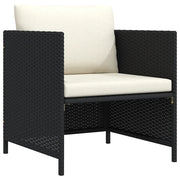 Poltrona da Giardino con Cuscini in Polyrattan Nero cod mxl 70681