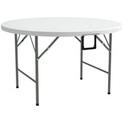 Tavolo Pieghevole per Giardino ¨C zephmum ¨C Grigio, Acciaio, HDPE, ?122x73 cm