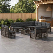 Set Divano da Giardino 13 pz Grigio polyrattan 3436166