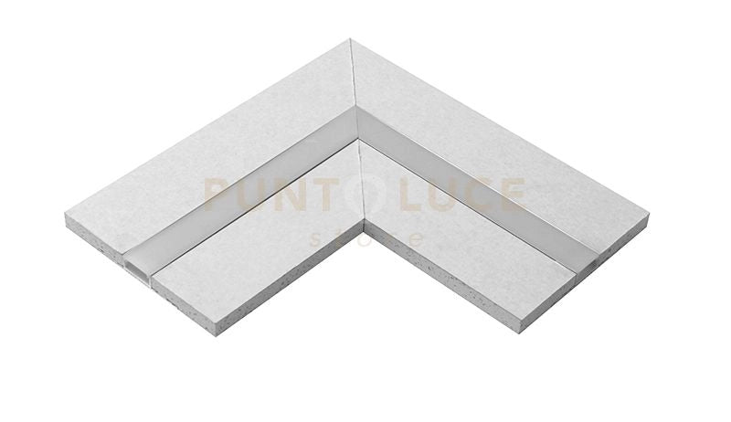 PCALA3- RACCORDO GRANDE  A "L" PER PROFILI/STRISCE LED 2 PEZZI PER CARRARA "G"