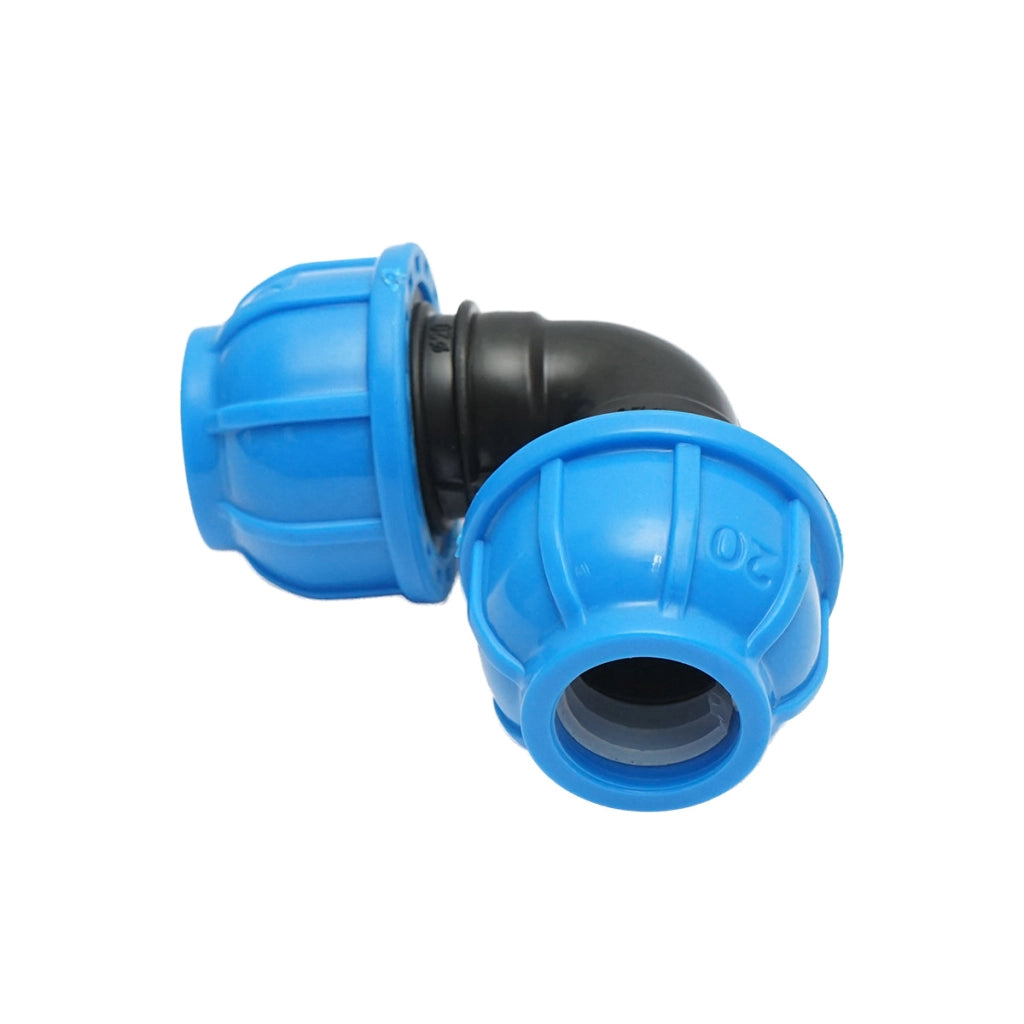 Gomito di compressione D20x20mm PN16, per sistemi di irrigazione