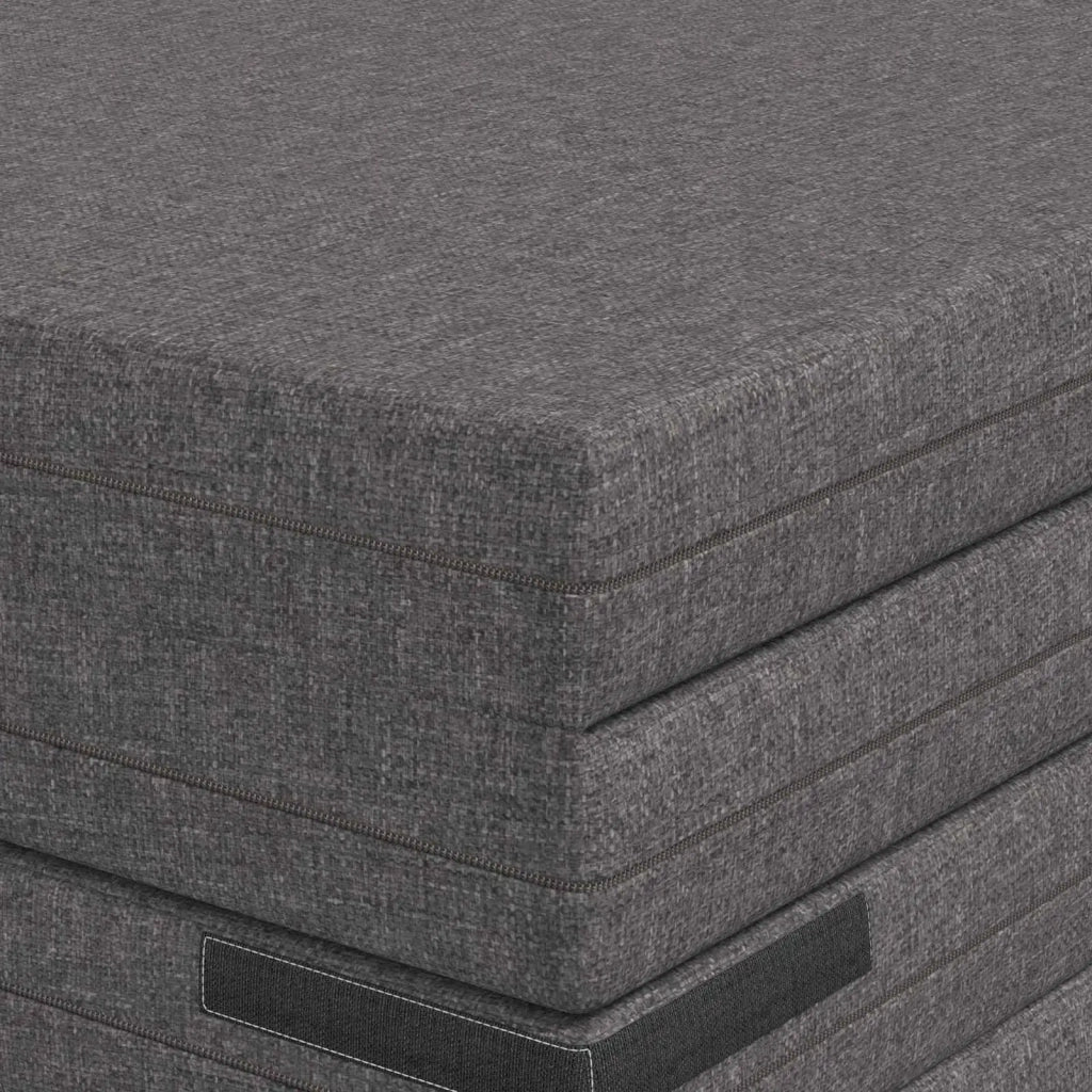 Divano Letto Pieghevole 140 x 67 x 15 cm Grigio Chiaro 900268