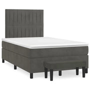 Giroletto a Molle con Materasso Grigio Scuro 120x190 cm Velluto