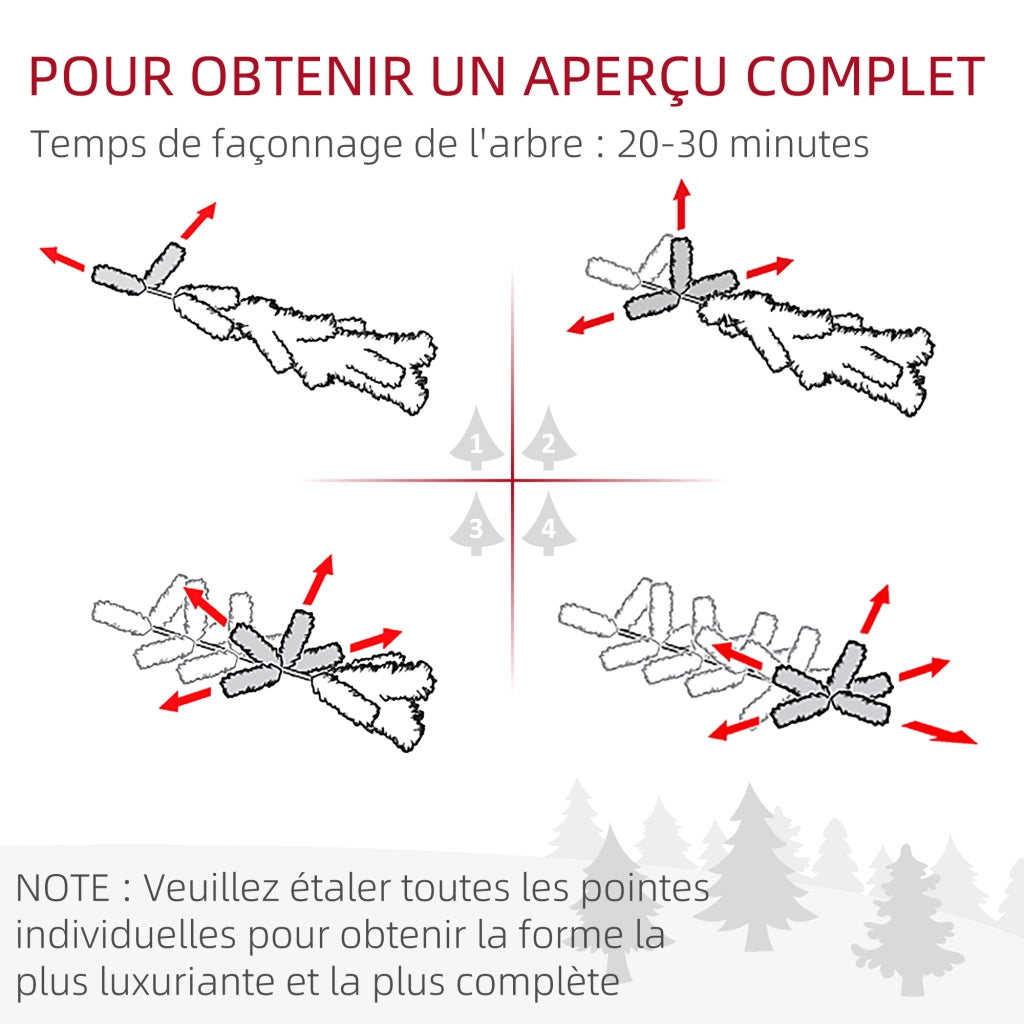 Albero di Natale Artificiale con 618 Rami Innevati ¨C zephmum ¨C Supporto in Acciaio Pieghevole