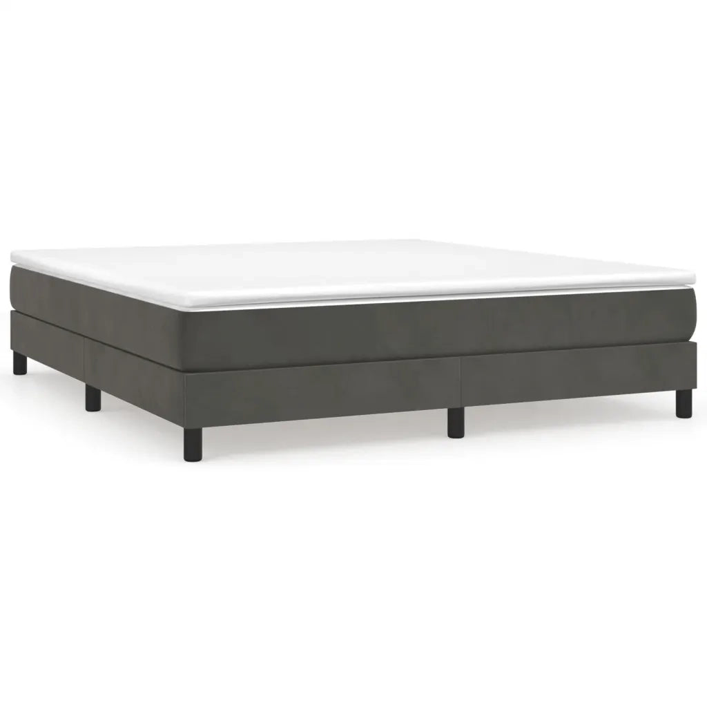 Struttura Letto a Rete a Molle Grigio Scuro 160x200 cm Velluto 3120779