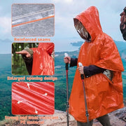 Kit di sopravvivenza in emergenza poncho a pioggia 4 pezzi coperta di soccorso coperta termica con rivestimento Mylar borsa Bivvy sacco di sonno kit di prima assistenza per il calore per campeggiare e camminare