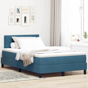 Letto a molle con materasso Blu Scuro 120 x 200 cm Velluto 3339234
