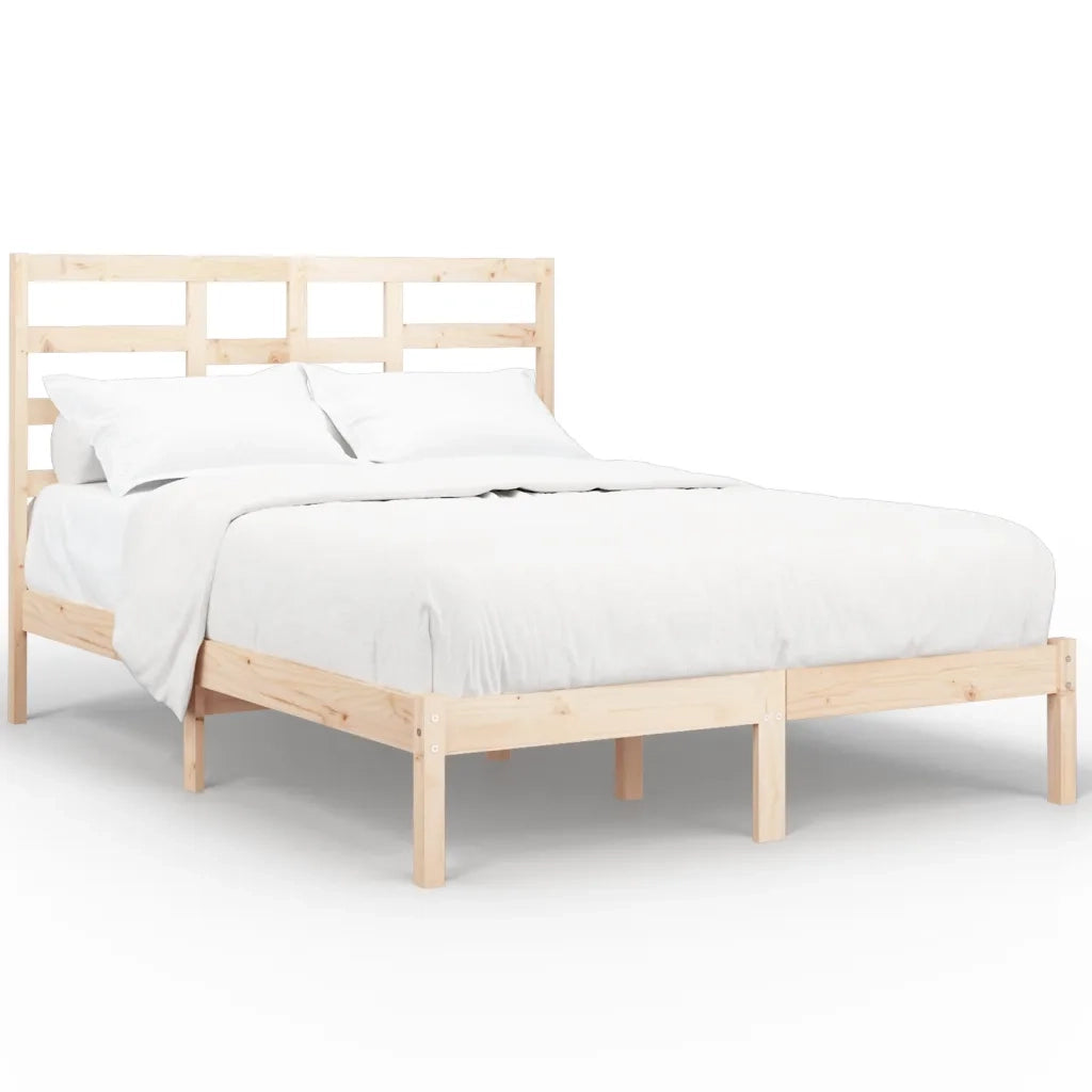 Giroletto senza Materasso-Struttura Letto Ambrato in Legno Massello 140x200 cm 433735