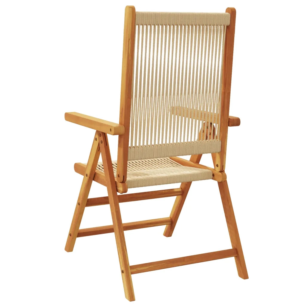 Sedie Giardino 2 pz | Sedie da Esterno Beige Legno Massello Acacia e Polipropilene