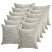 Federa 12 pcs HEERLEN Grigio Chiaro 40 x 40 cm Tessuto Chenille 908505