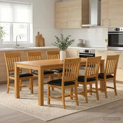 Set da pranzo 7 pz Nero Legno di Quercia Massello 3430388