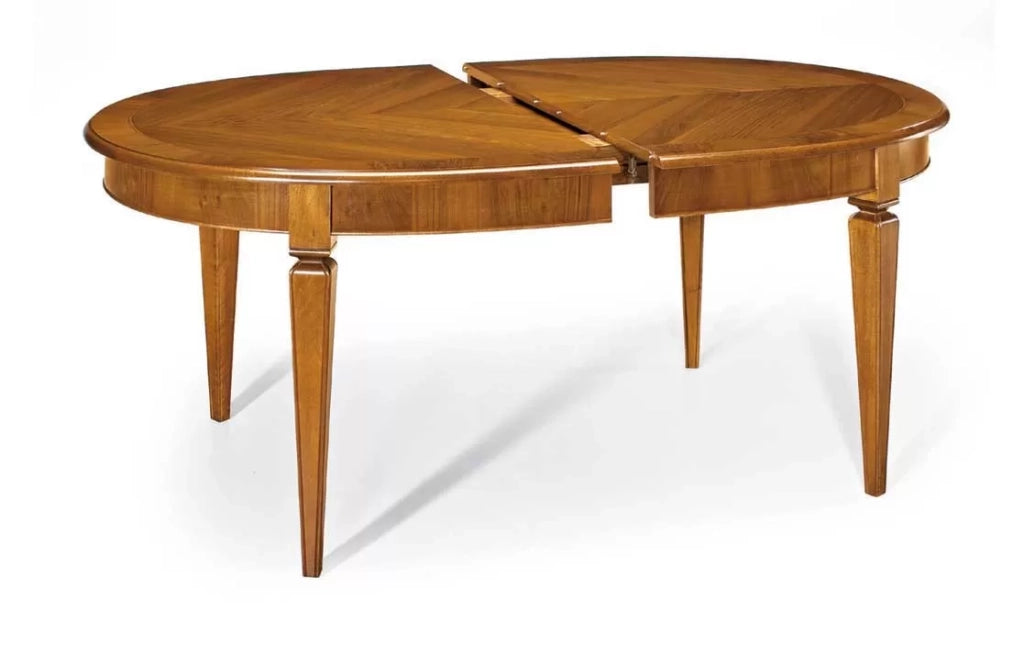 Tavolo ovale allungabile in legno massello di noce l.130 p.105 h.78 - Mobili 2G