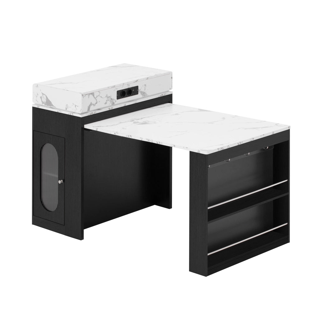 Tavolo da Pranzo Allungabile Pieghevole con Ruote ¨C MINIMAL ¨C Nero, Bartisch Salvaspazio