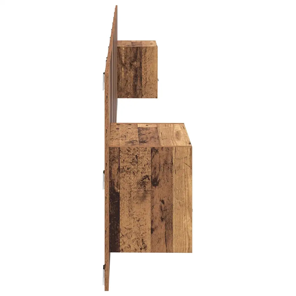 Testiera | Testata con Comodino 3 pcs Legno vecchio Legno multistrato