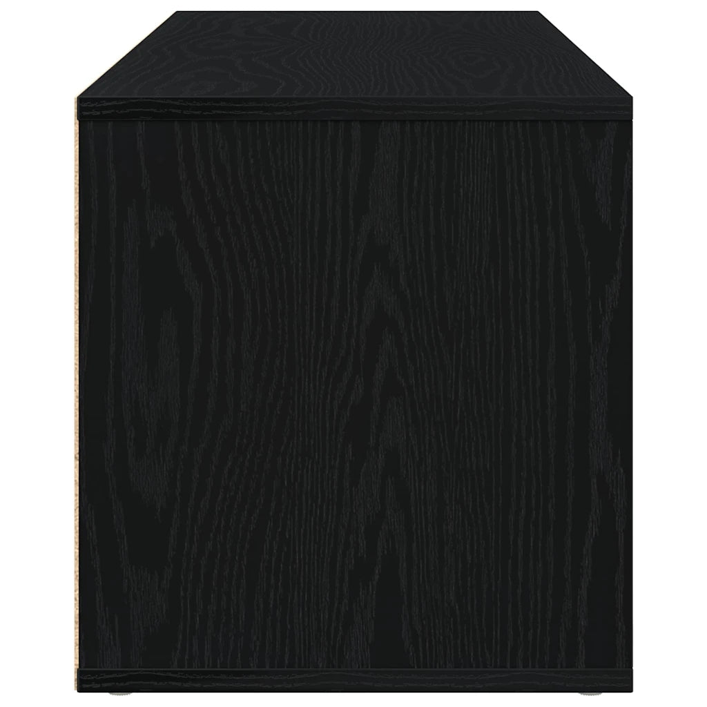 Mobile TV Rovere Nero 120x34x37 cm in Legno Multistrato 862474