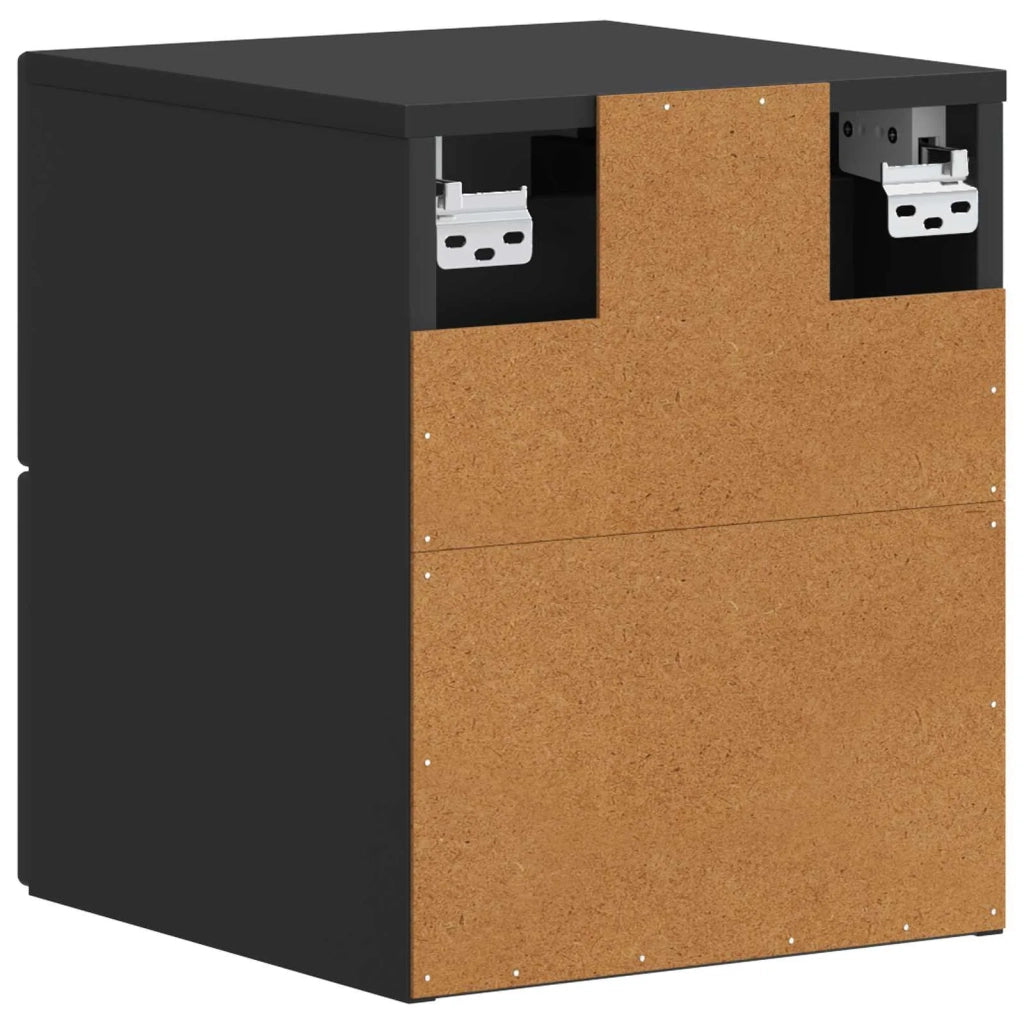 Mobiletto da notte a muro 2 pz Nero 34,5 x 33 x 40 cm 898638