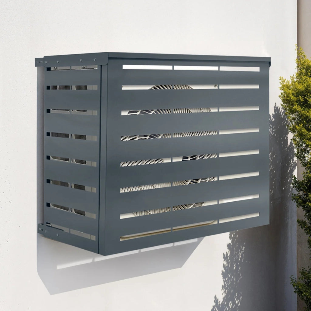 IDMarket - Coperchio per condizionatore in metallo grigio antracite per unità esterna 95 x 50 x 80 cm