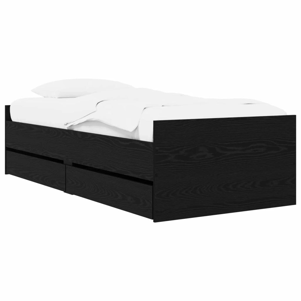 Telaio del letto con storage Rovere Nero 80 x 200 cm 3429627