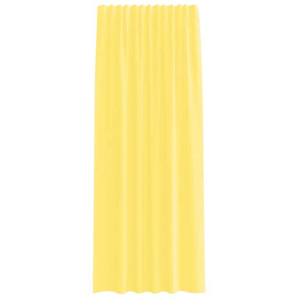 Tende in Voile con Tasche per Aste 2 pz Giallo 4102228