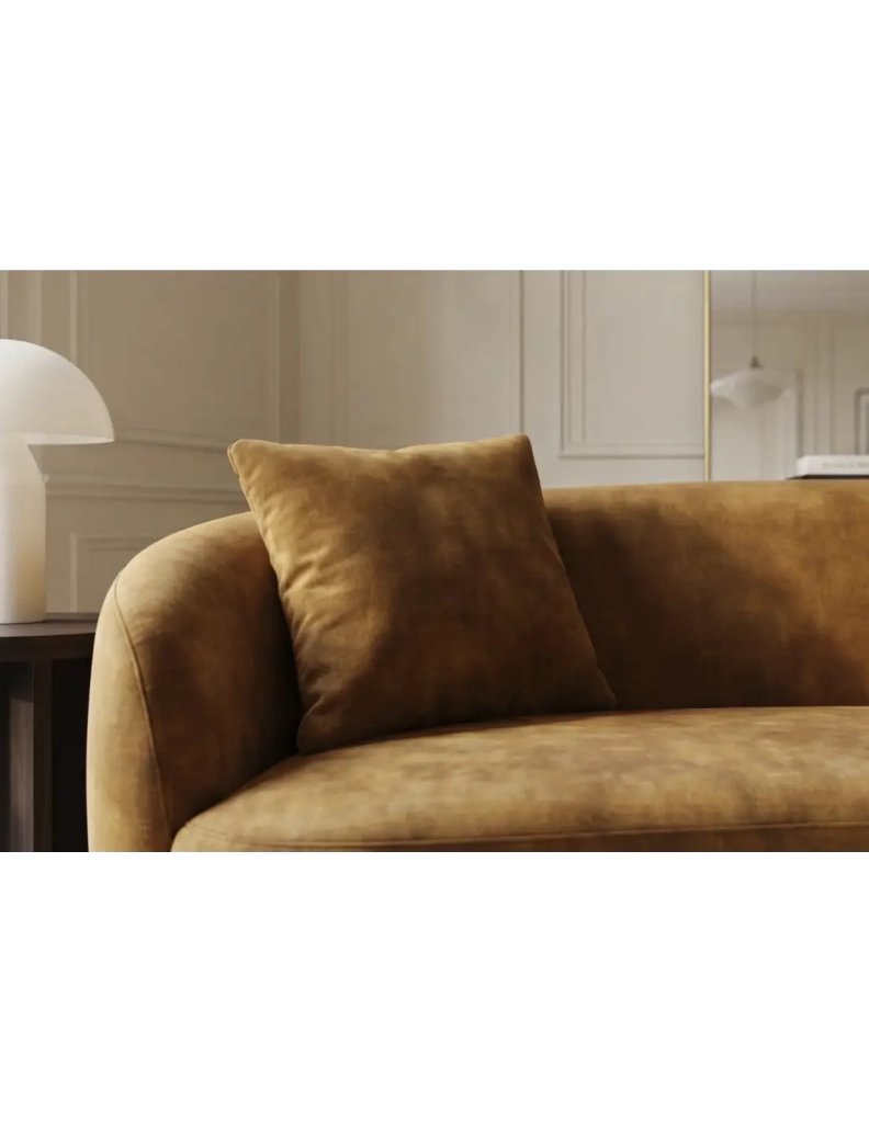 Divano dritto NYJY 2 posti in velluto - Giallo senape - 178 x 67 x 70 cm