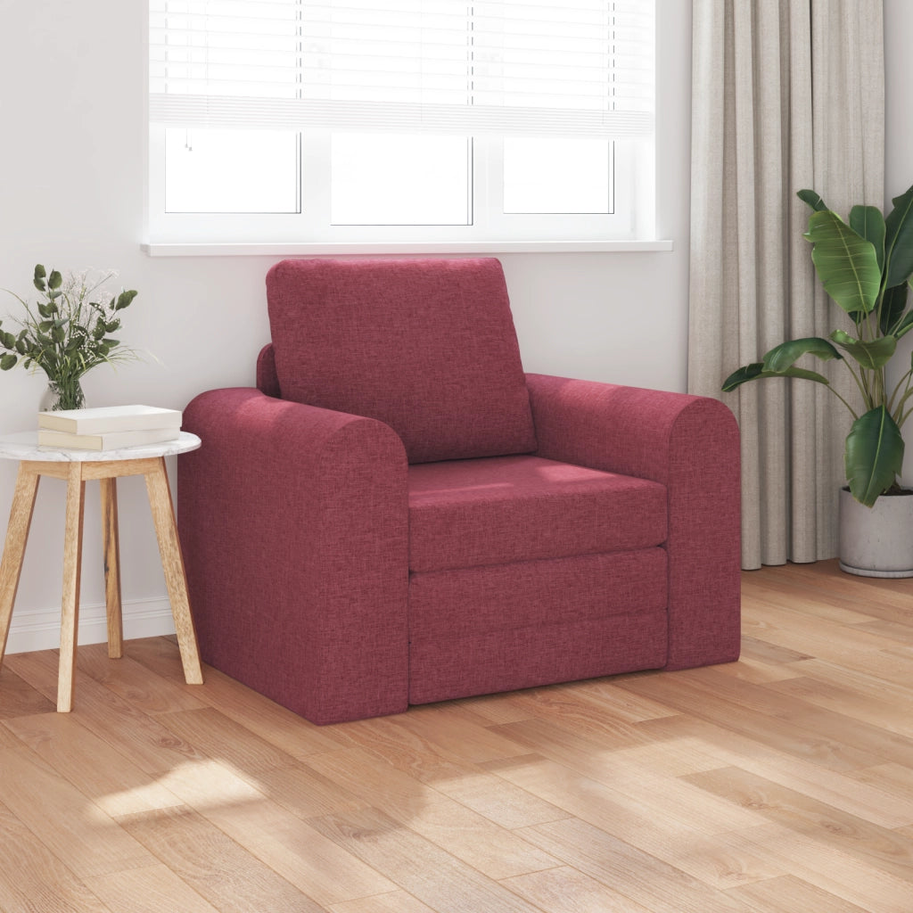Divano Letto 2-in-1 Rosso Borgogna 98x71x83 cm Tessuto