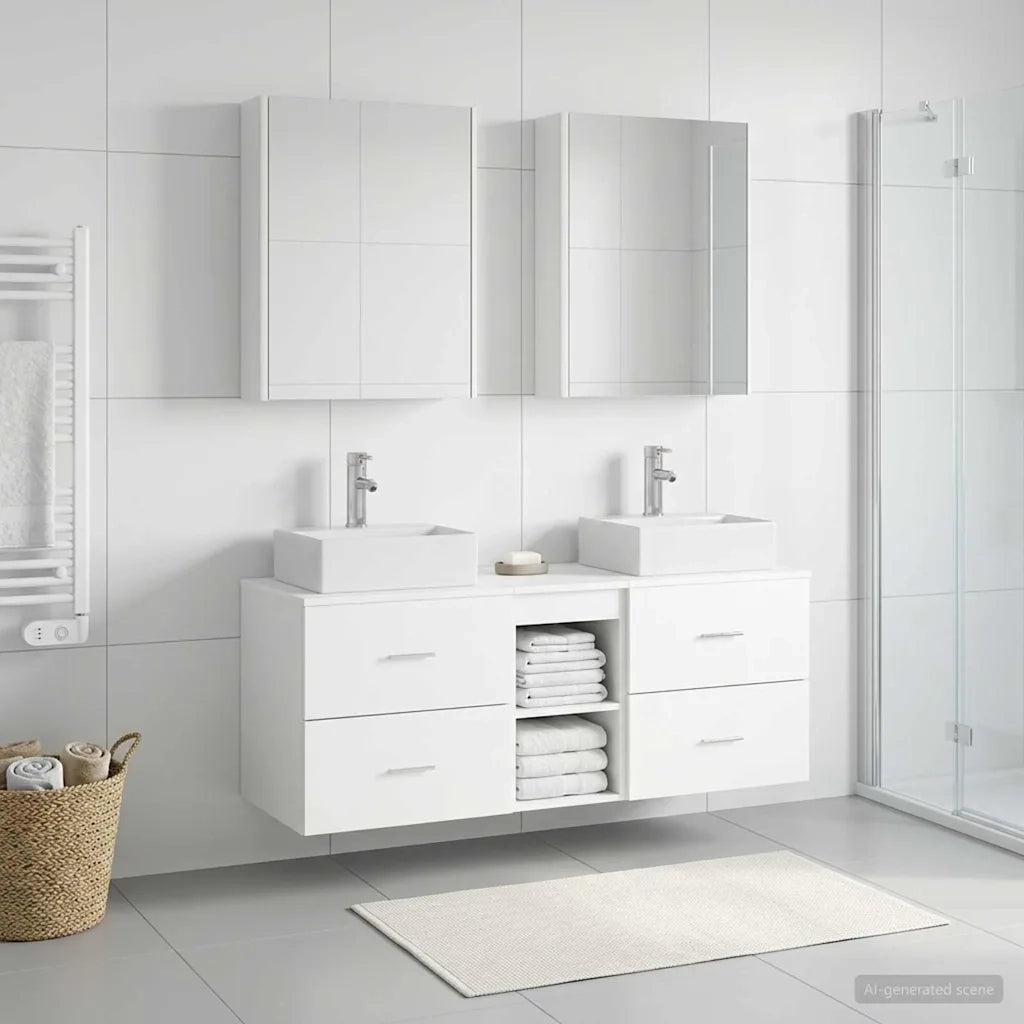 Set di mobili per il bagno 5 pcs Bianco 3406807