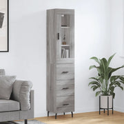 Credenza-Buffet-Armadio da cucina Grigio Sonoma 34,5x34x180 cm in Legno Multistrato 729799