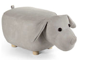 SGABELLO ABY A FORMA DI CANE IN SIMILPELLE 62X32 XH30 CM COLORE GRIGIO