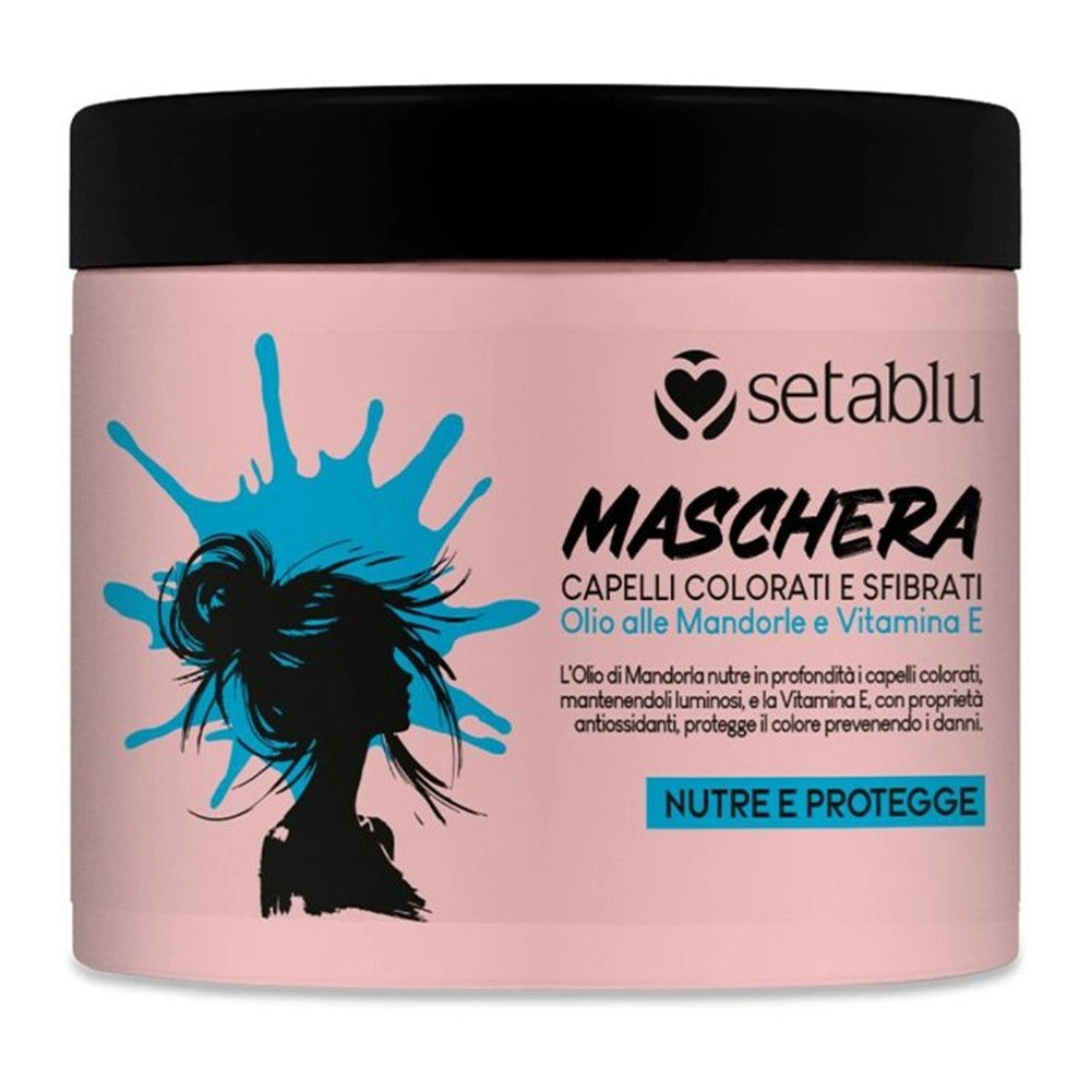 Trade Shop - Maschera Per Capelli Colorati E Sfibrati 500ml Con Olio Mandorla Vitamina E Nutre Protegge -